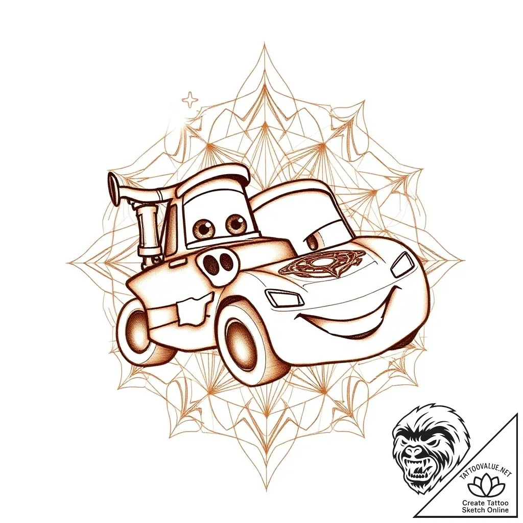 Eskizto, tattoo sketch, mater and lightning m... - style Flux Inscriptions - tattoo sketch (03.11.2025 15:53)