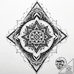 Burning path through ancient forest, ink illu… – style Jaeger Mini – tattoo sketch (03.11.2025 16:23)