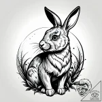 Rabbit’s shadow showing a monstrous beast, in… – style Jagger Old – tattoo sketch (03.11.2025 16:48)