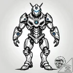 Tattoo sketch, robot army marching with mecha… – style Jagger Old – tattoo sketch (03.11.2025 17:08)