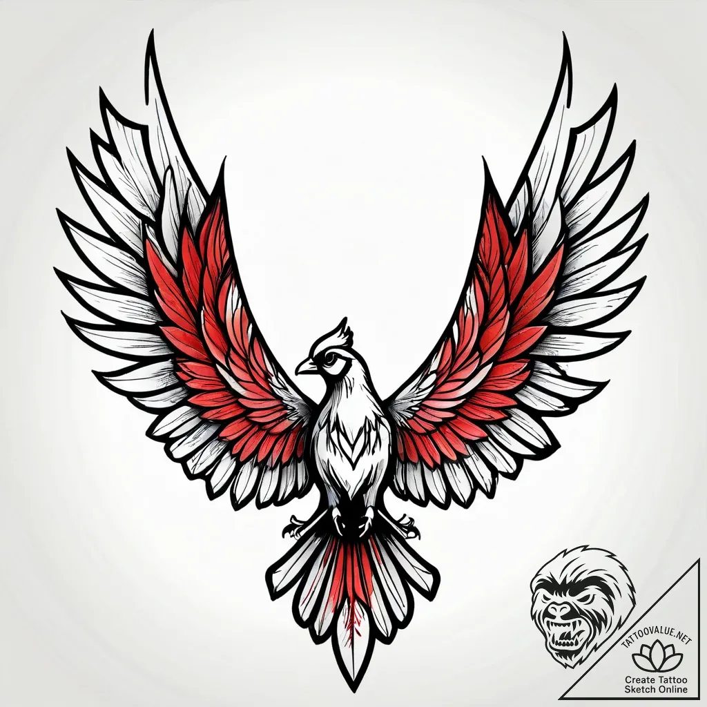 Feathered wings caught in web, artistic tatto... - style Jagger Old - tattoo sketch (03.11.2025 17:48)