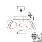 A classic basketball court, game,, tattoo ske… – style Flux Inscriptions – tattoo sketch (03.11.2025 17:53)