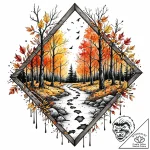 Tat tattoo sketch, hunter tracking footprints… – style Jaeger Mini – tattoo sketch (03.11.2025 18:03)