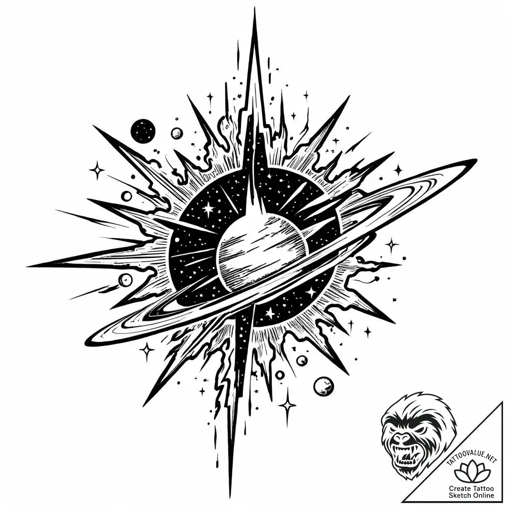 Tat tattoo sketch, blazing comet streaking th... - style Jaeger Mini - tattoo sketch (03.11.2025 18:23)