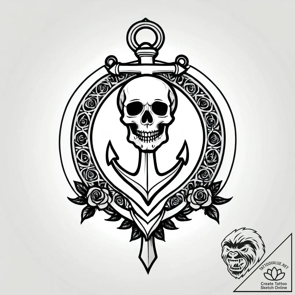 Apocalyptic anchor shattering dimensions, tat... - style Jagger Old - tattoo sketch (03.11.2025 18:28)