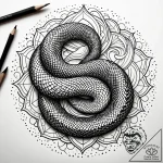 Forgotten serpent beneath spectral storm, tat… – style Jaeger Simple – tattoo sketch (03.11.2025 18:38)
