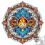 Tat tattoo sketch, fire and water symbols fus… – style Jaeger Mini – tattoo sketch (03.11.2025 19:03)