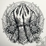Chained hands breaking free, tattoo sketch de… – style Jaeger Simple – tattoo sketch (03.11.2025 19:38)