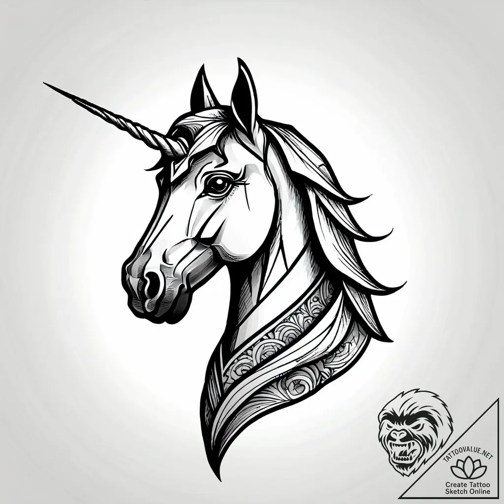 The origami unicorn from blade runner, concep... - style Jagger Old - tattoo sketch (03.11.2025 19:48)