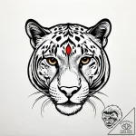 Panther, tattoo line art, black and red ink,… – style Jagger Old – tattoo sketch (03.11.2025 20:08)