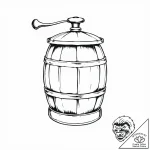 A classic butter churn, old-fashioned,, tatto… – style Flux Inscriptions – tattoo sketch (03.11.2025 20:14)