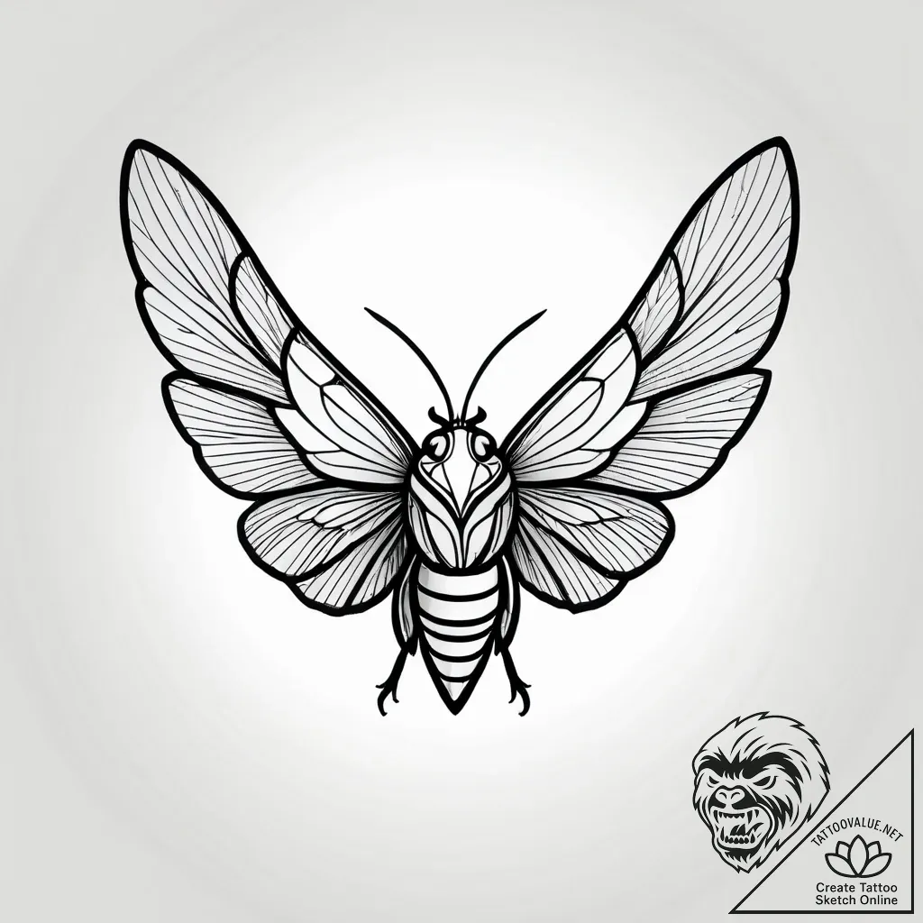 Cicada, symbolizing rebirth, resilience, and... - style Jagger Old - tattoo sketch (03.11.2025 20:48)
