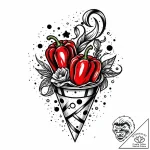 M, tattoo flash sheet design, trash polka tat… – style Jaeger Mini – tattoo sketch (03.11.2025 21:03)