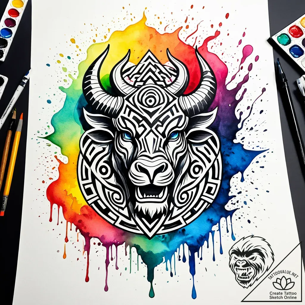 Labyrinth from greek myth, seen from above, w... - style Jaeger Simple - tattoo sketch (03.11.2025 21:38)