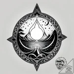 Tattoo sketch, night fury silhouette with moo… – style Jagger Old – tattoo sketch (03.11.2025 22:09)