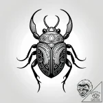 Scarab beetle pushing a black sun, tattoo dra… – style Jagger Old – tattoo sketch (03.11.2025 22:28)