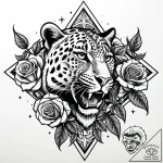Leopard shadow stalking stars, artistic tatto… – style Jaeger Mini – tattoo sketch (03.11.2025 22:43)
