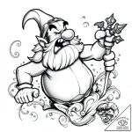 Tattoo sketch, asterix shouting battle cry, i… – style Flux Inscriptions – tattoo sketch (03.11.2025 22:53)