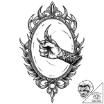Mirror talon gripping relic, tattoo drawing o… – style Jaeger Mini – tattoo sketch (03.11.2025 23:03)