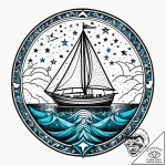 Underground well beneath starlit sky, tattoo… – style Jagger Old – tattoo sketch (03.11.2025 23:28)