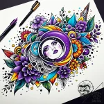 Lilac, tattoo flash sheet design, dotwork sha… – style Jaeger Simple – tattoo sketch (03.11.2025 23:58)
