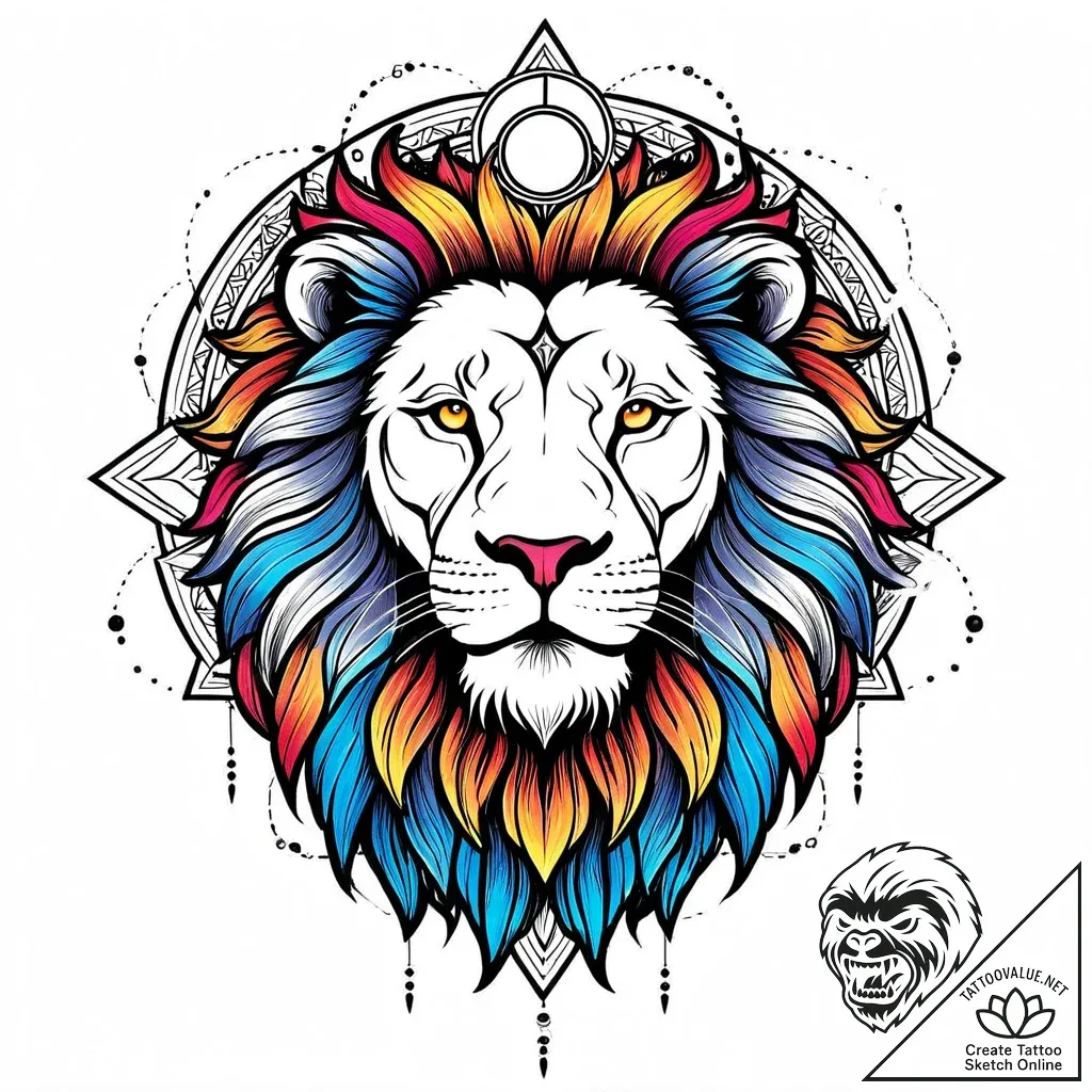 Tat tattoo sketch, majestic lion with saintly... - style Jaeger Mini - tattoo sketch (04.11.2025 00:43)