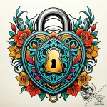 A padlock, artistic tattoo sketch, stylized i… – style Jaeger Simple – tattoo sketch (04.11.2025 00:58)