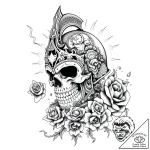 Obsidian helm devouring light, tattoo flash s… – style Flux Inscriptions – tattoo sketch (04.11.2025 01:13)