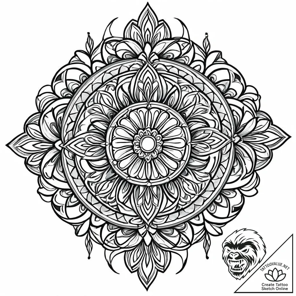 O, artistic tattoo sketch, clean lines, crisp... - style Jaeger Mini - tattoo sketch (04.11.2025 01:23)