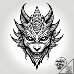 Fractured mask beneath web of thorns, tattoo… – style Jagger Old – tattoo sketch (04.11.2025 01:48)