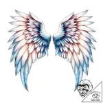 Angel wings – style Flux Inscriptions – tattoo sketch (04.11.2025 02:33)