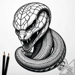 Cobra’s flaring hood with an intricate, menac… – style Jaeger Simple – tattoo sketch (04.11.2025 02:40)
