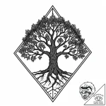 Yggdrasil, the world tree, depicted as a mass… – style Jaeger Mini – tattoo sketch (04.11.2025 02:43)