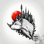 Tattoo sketch, zootopia city map with animal… – style Jagger Old – tattoo sketch (04.11.2025 02:48)