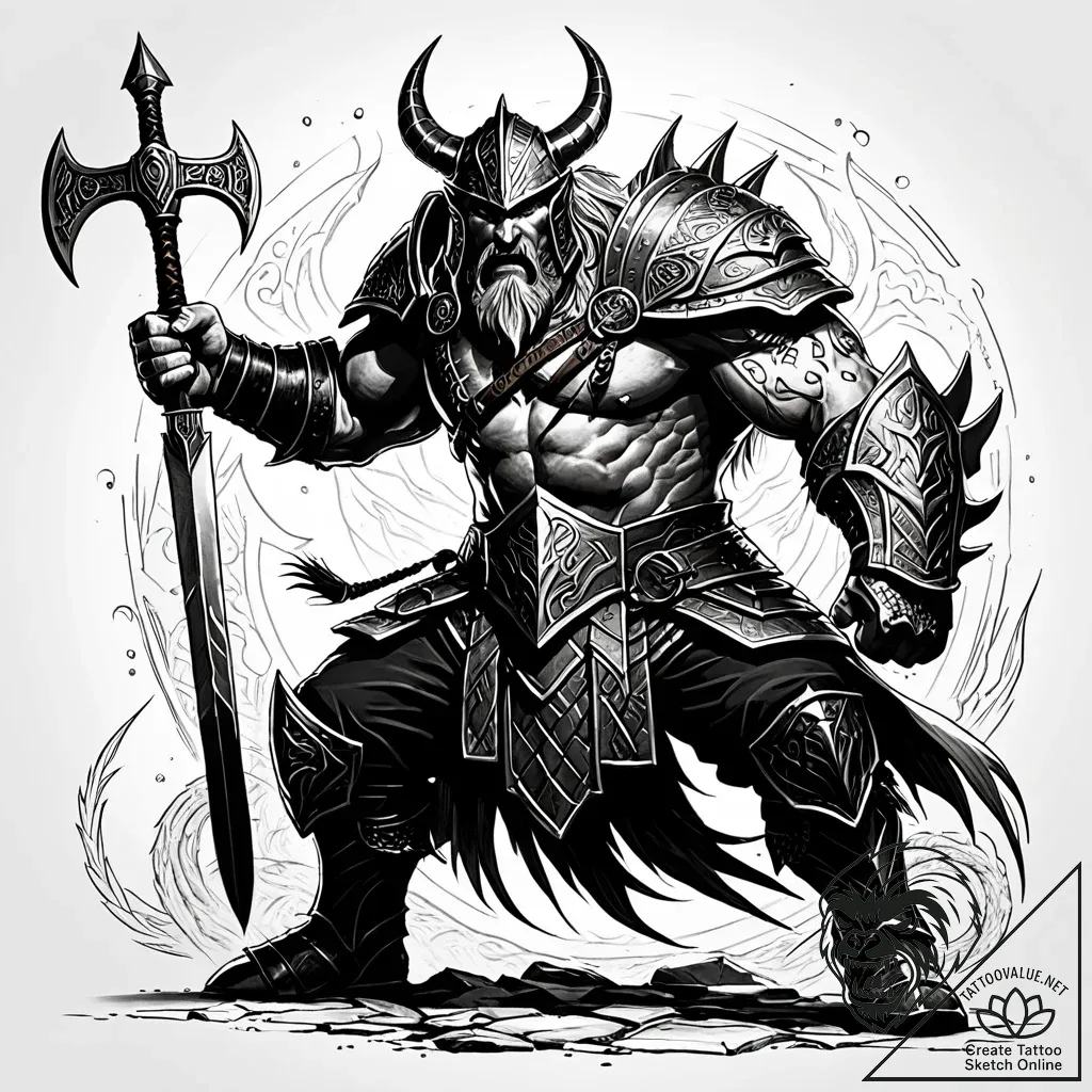 Beowulf - style Jaeger Simple - tattoo sketch (04.11.2025 09:14)