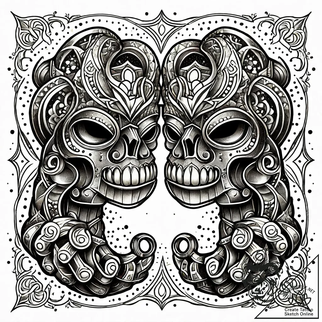 Brass knuckles, tattoo line art, dotwork shad... - style Jaeger Simple - tattoo sketch (04.11.2025 09:33)