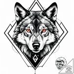 Tattoo sketch, geometric wolf head composed o… – style Jaeger Mini – tattoo sketch (04.11.2025 09:58)