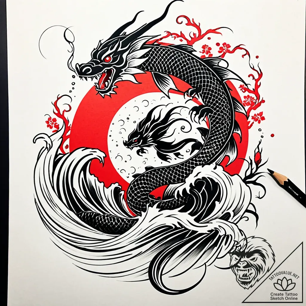 The biohazard symbol, ink illustration for ta... - style Jaeger Simple - tattoo sketch (04.11.2025 11:53)