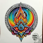 Gleaming relic beneath burning sky, artistic… – style Jagger Old – tattoo sketch (04.11.2025 12:03)