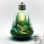 A lightbulb containing a tiny ecosystem – style Jaeger Mini – tattoo sketch (04.11.2025 12:18)