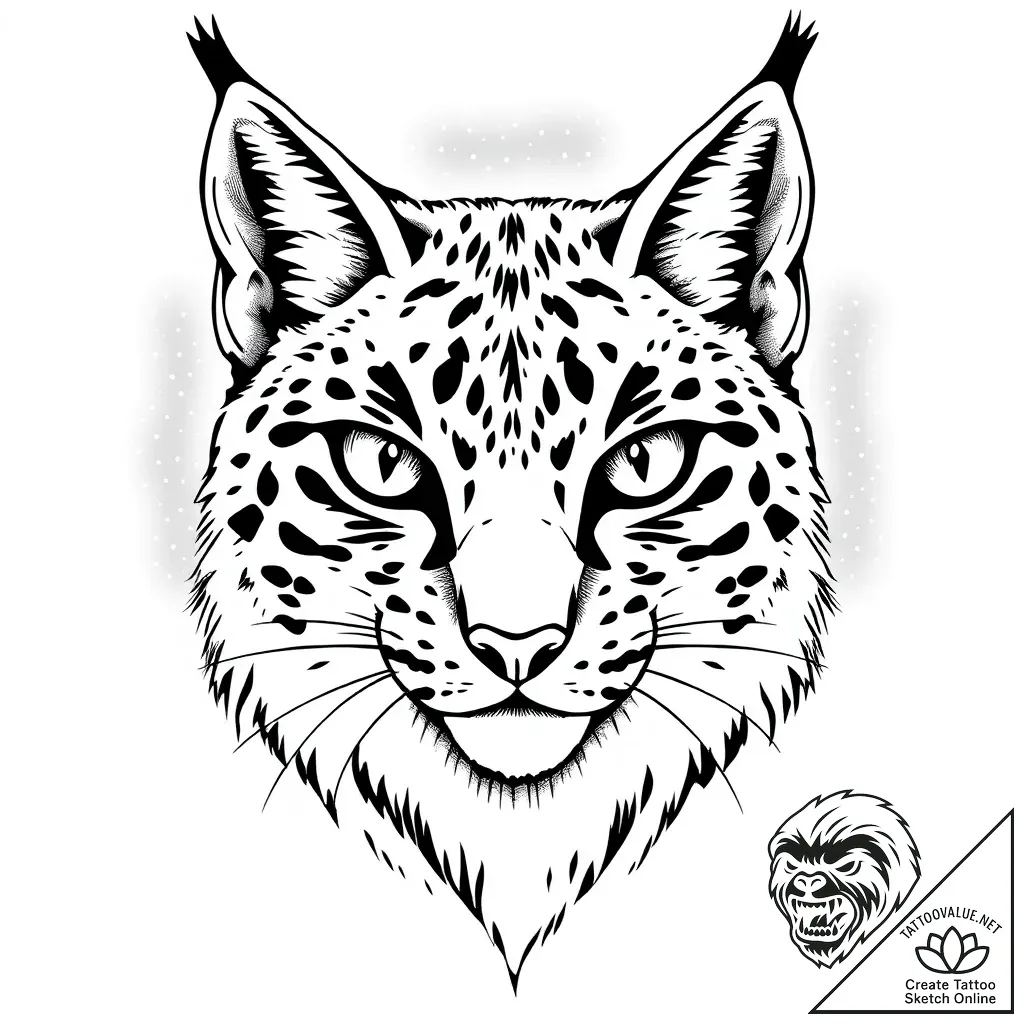 Lynx eyes beneath starlit sky, tattoo flash s... - style Flux Inscriptions - tattoo sketch (04.11.2025 12:48)