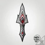 Oak spear tipped with crystal, tattoo flash s… – style Jagger Old – tattoo sketch (04.11.2025 13:43)