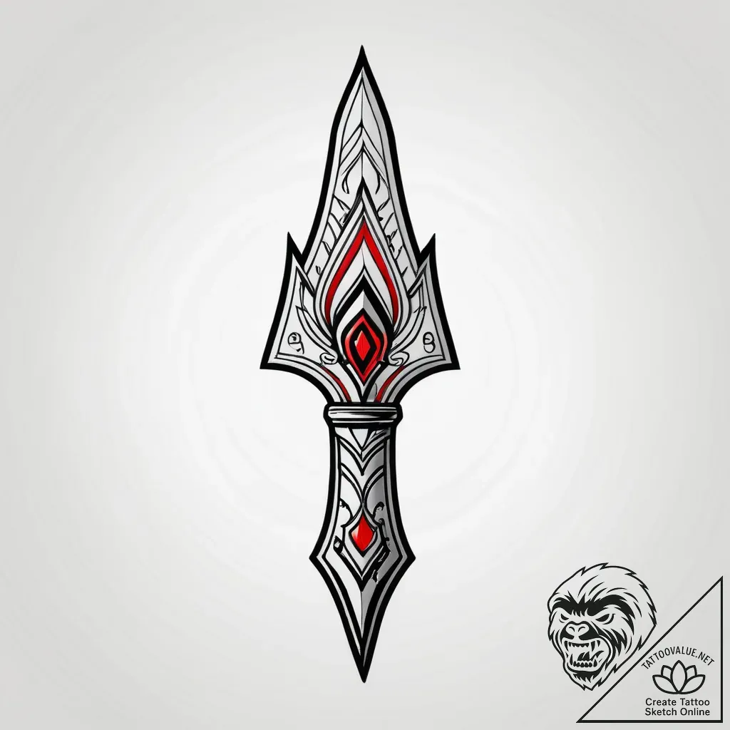 Oak spear tipped with crystal, tattoo flash s... - style Jagger Old - tattoo sketch (04.11.2025 13:43)