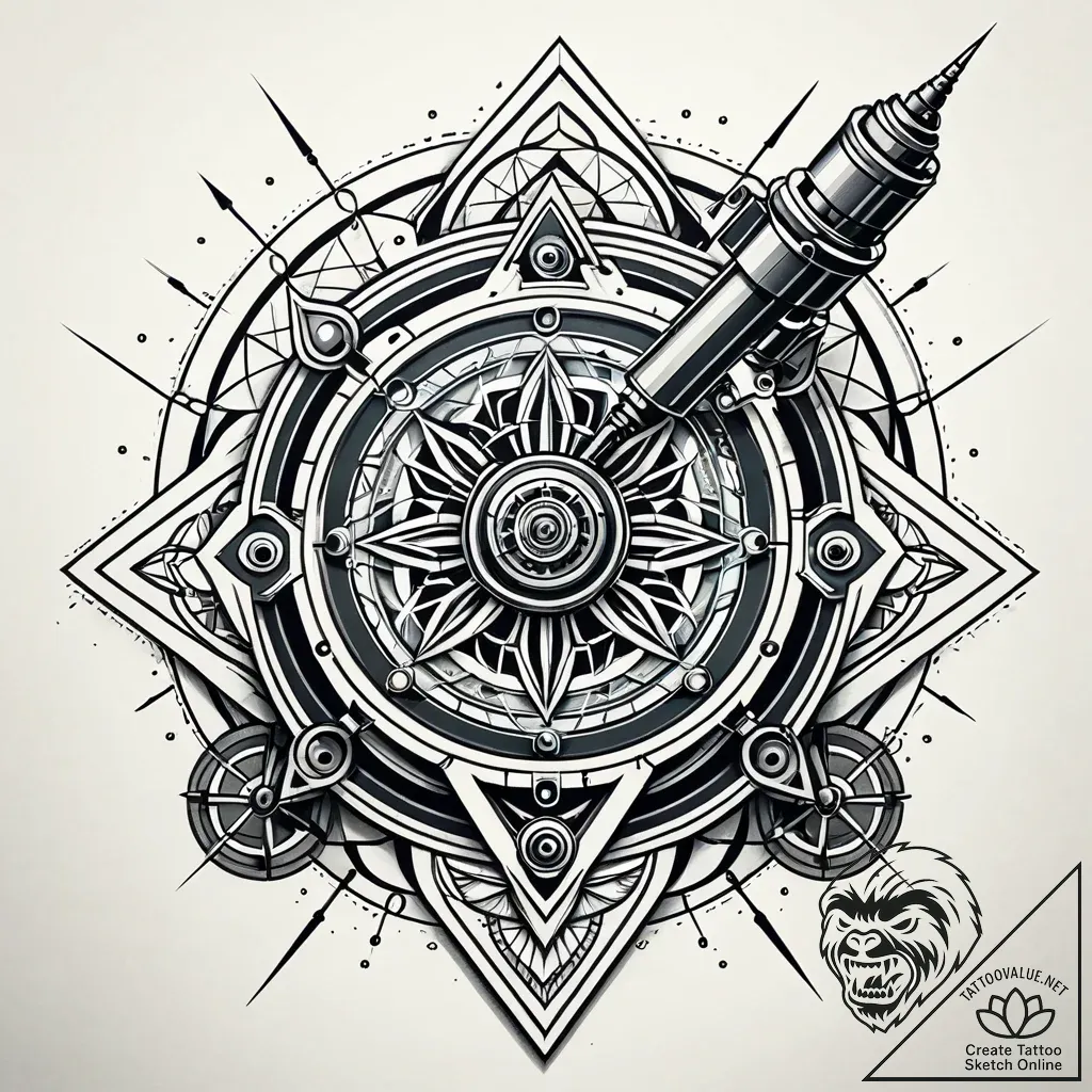 An articulated robot arm meticulously assembl... - style Jaeger Simple - tattoo sketch (04.11.2025 14:33)