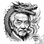 Tat tattoo sketch, black and white realism po… – style Jaeger Mini – tattoo sketch (04.11.2025 14:38)