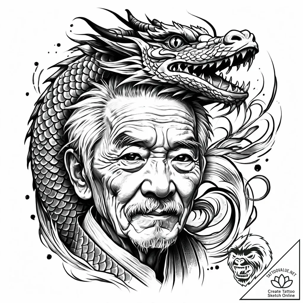 Tat tattoo sketch, black and white realism po... - style Jaeger Mini - tattoo sketch (04.11.2025 14:38)