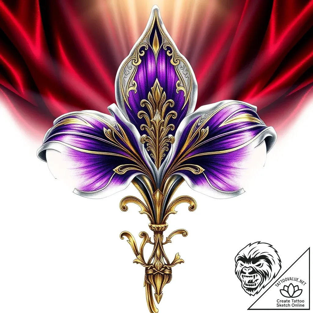 Heraldic lily - style Flux Inscriptions - tattoo sketch (04.11.2025 15:08)