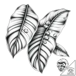 Tat tattoo sketch, shiny banana leaves covere… – style Flux Inscriptions – tattoo sketch (04.11.2025 15:48)