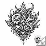 р»с‹р¶рѕрёрє, concept art for tattoo, fine li… – style Jaeger Mini – tattoo sketch (04.11.2025 16:18)
