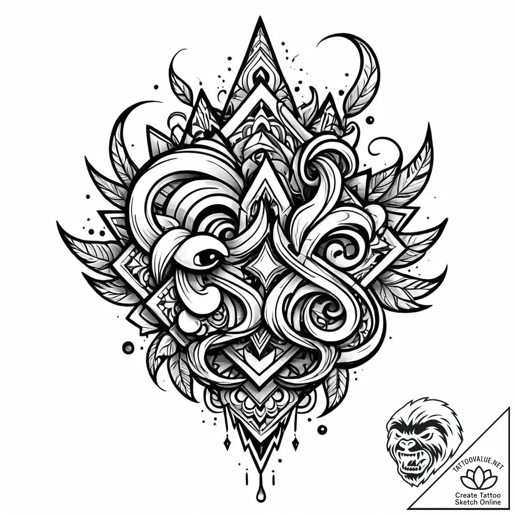 р»с‹р¶рѕрёрє, concept art for tattoo, fine li... - style Jaeger Mini - tattoo sketch (04.11.2025 16:18)